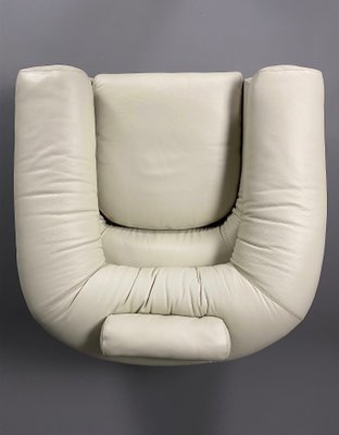 Mid-Century Modern Ivory Leather Straccio Lounge Chair by De Pas, Durbino & Lomazzi from Zanotta-IEI-1166333