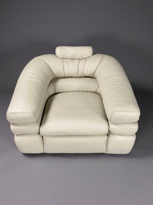 Mid-Century Modern Ivory Leather Straccio Lounge Chair by De Pas, Durbino & Lomazzi from Zanotta-IEI-1166333