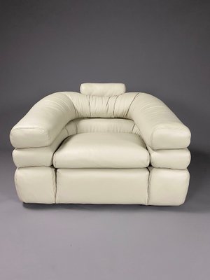 Mid-Century Modern Ivory Leather Straccio Lounge Chair from Zanotta, Italy-IEI-1166329