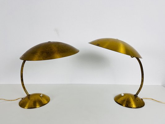 Mid-Century Modern Kaiser Brass Table Lamps from Kaiser Idell / Kaiser Leuchten, 1960s, Set of 2-PUK-1419004