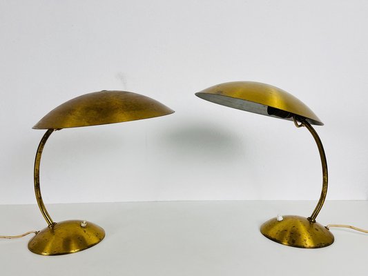 Mid-Century Modern Kaiser Brass Table Lamps from Kaiser Idell / Kaiser Leuchten, 1960s, Set of 2-PUK-1419004