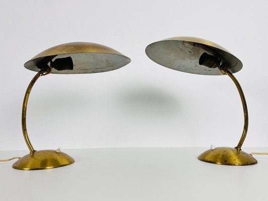 Mid-Century Modern Kaiser Brass Table Lamps from Kaiser Idell / Kaiser Leuchten, 1960s, Set of 2-PUK-1419004