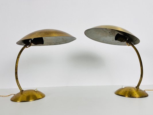 Mid-Century Modern Kaiser Brass Table Lamps from Kaiser Idell / Kaiser Leuchten, 1960s, Set of 2-PUK-1419004