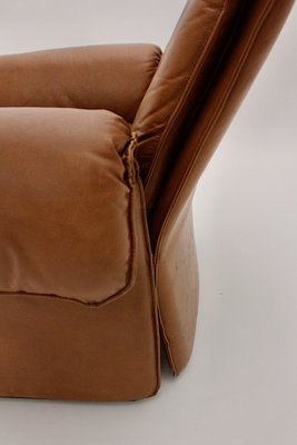 Mid-Century Modern Leather Lounge Chairs with Ottomans, Italy, 1960s, Set of 4-NB-1346023