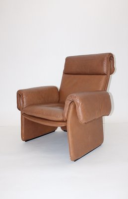 Mid-Century Modern Leather Lounge Chairs with Ottomans, Italy, 1960s, Set of 4-NB-1346023