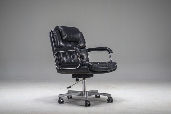 Mid-Century Modern Leather Office Chair by Ring Mekanikk, 1970s-ZZH-2041400