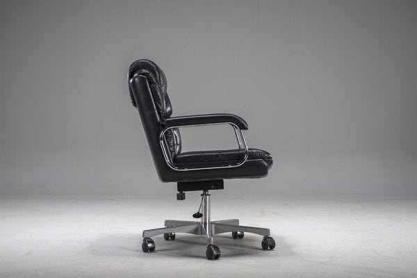 Mid-Century Modern Leather Office Chair by Ring Mekanikk, 1970s-ZZH-2041400