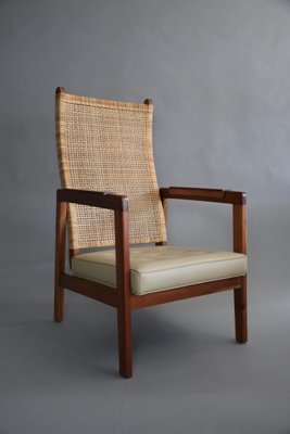 Mid-Century Modern Lounge Chairs in Wood and Cane, Set of 2-IEI-1340540