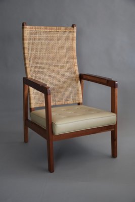 Mid-Century Modern Lounge Chairs in Wood and Cane, Set of 2-IEI-1340540