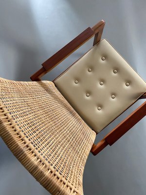 Mid-Century Modern Lounge Chairs in Wood and Cane, Set of 2-IEI-1340540