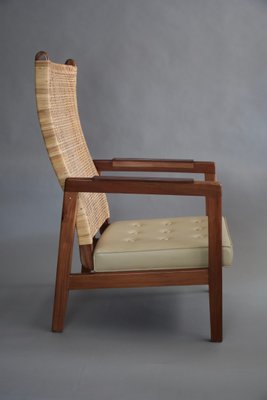 Mid-Century Modern Lounge Chairs in Wood and Cane, Set of 2-IEI-1340540