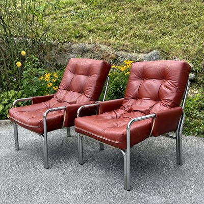 Mid-Century Modern Lounge Chairs, Italy, 1970s, Set of 2-WQC-1358260