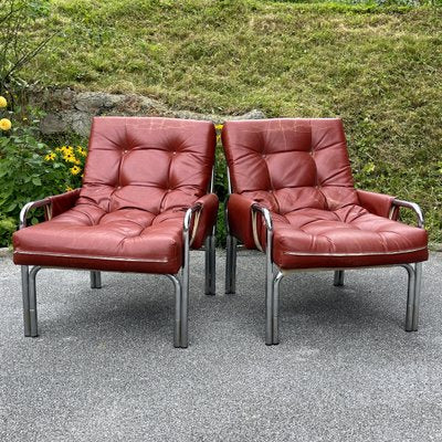 Mid-Century Modern Lounge Chairs, Italy, 1970s, Set of 2-WQC-1358260