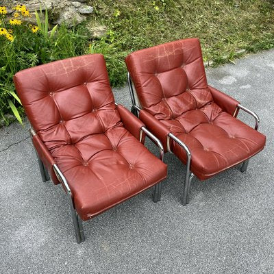 Mid-Century Modern Lounge Chairs, Italy, 1970s, Set of 2-WQC-1358260