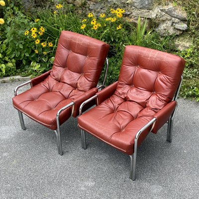 Mid-Century Modern Lounge Chairs, Italy, 1970s, Set of 2-WQC-1358260