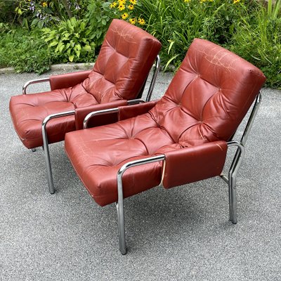 Mid-Century Modern Lounge Chairs, Italy, 1970s, Set of 2-WQC-1358260