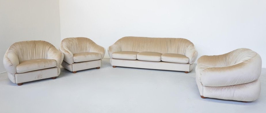 Mid-Century Modern Lounge Chairs, Italy, Set of 3-FGA-1718772