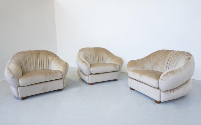 Mid-Century Modern Lounge Chairs, Italy, Set of 3-FGA-1718772