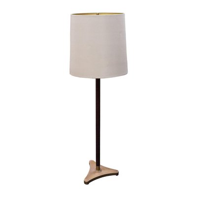 Mid-Century Modern Mahogany & Brass Floor Lamp, Italy, 1960s-UZ-915473