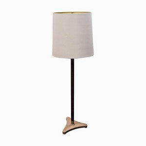 Mid-Century Modern Mahogany & Brass Floor Lamp, Italy, 1960s-UZ-915473