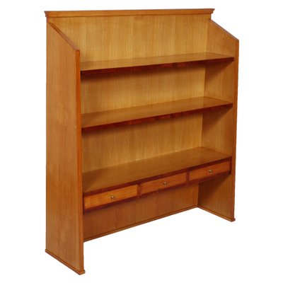 Mid-Century Modern Maple Wood Desk with Bookcase in the style of Ico Parisi, 1950s-NJV-747252