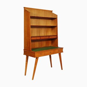 Mid-Century Modern Maple Wood Desk with Bookcase in the style of Ico Parisi, 1950s-NJV-747252