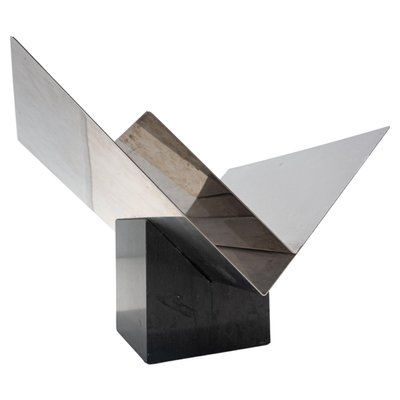 Mid-Century Modern Marble and Steel Magazine Rack by Sergio Asti, Italy, 1960s-FGA-1145557