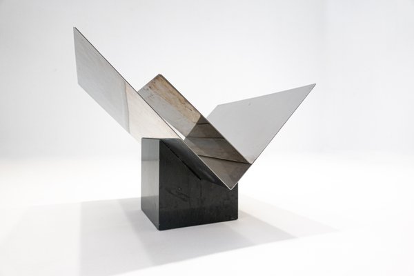 Mid-Century Modern Marble and Steel Magazine Rack by Sergio Asti, Italy, 1960s-FGA-1145557