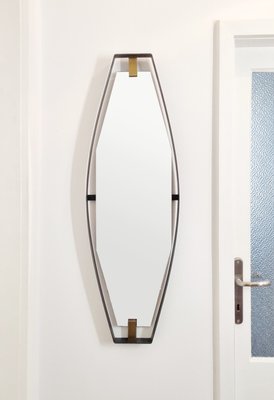 Mid-Century Modern Metal and Brass Mirror by Santambrogio & De Berti, 1950s-PUG-2035971