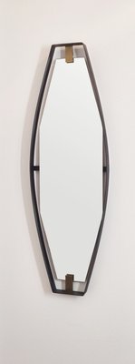 Mid-Century Modern Metal and Brass Mirror by Santambrogio & De Berti, 1950s-PUG-2035971