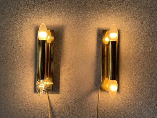 Mid-Century Modern Minimalist 2-Side Brass Sconces from Doria, Germany, 1960s, Set of 2-RDS-1210091