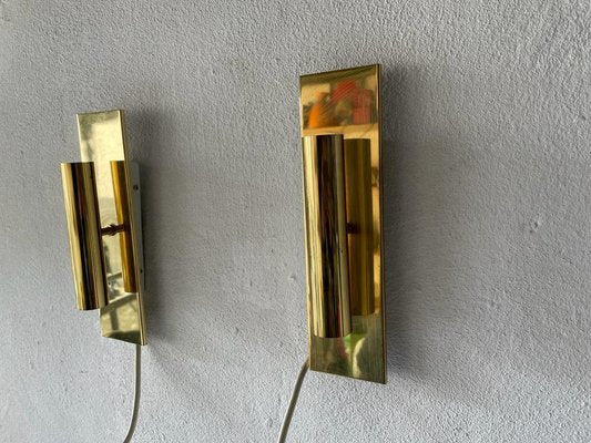 Mid-Century Modern Minimalist 2-Side Brass Sconces from Doria, Germany, 1960s, Set of 2-RDS-1210091