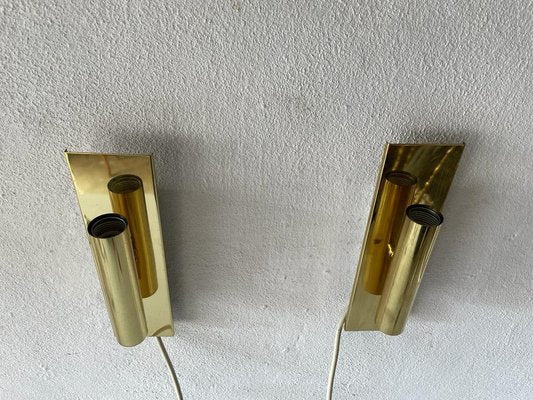 Mid-Century Modern Minimalist 2-Side Brass Sconces from Doria, Germany, 1960s, Set of 2-RDS-1210091