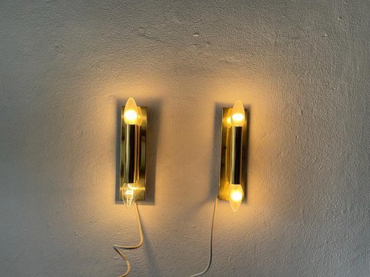 Mid-Century Modern Minimalist 2-Side Brass Sconces from Doria, Germany, 1960s, Set of 2-RDS-1210091