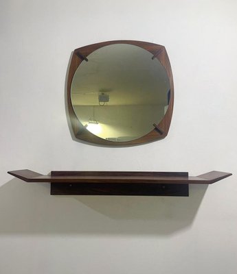 Mid-Century Modern Mirror and Console in Wood, Italy, 1960s, Set of 2-FGA-1722807