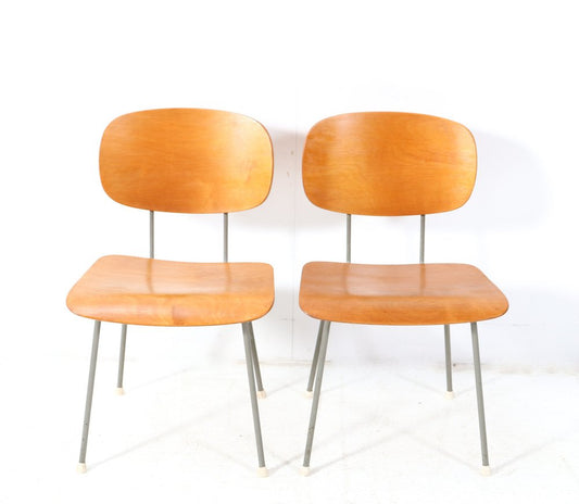 Mid-Century Modern Model 116 Side Chairs by Wim Rietveld for Gispen, 1950s, Set of 2