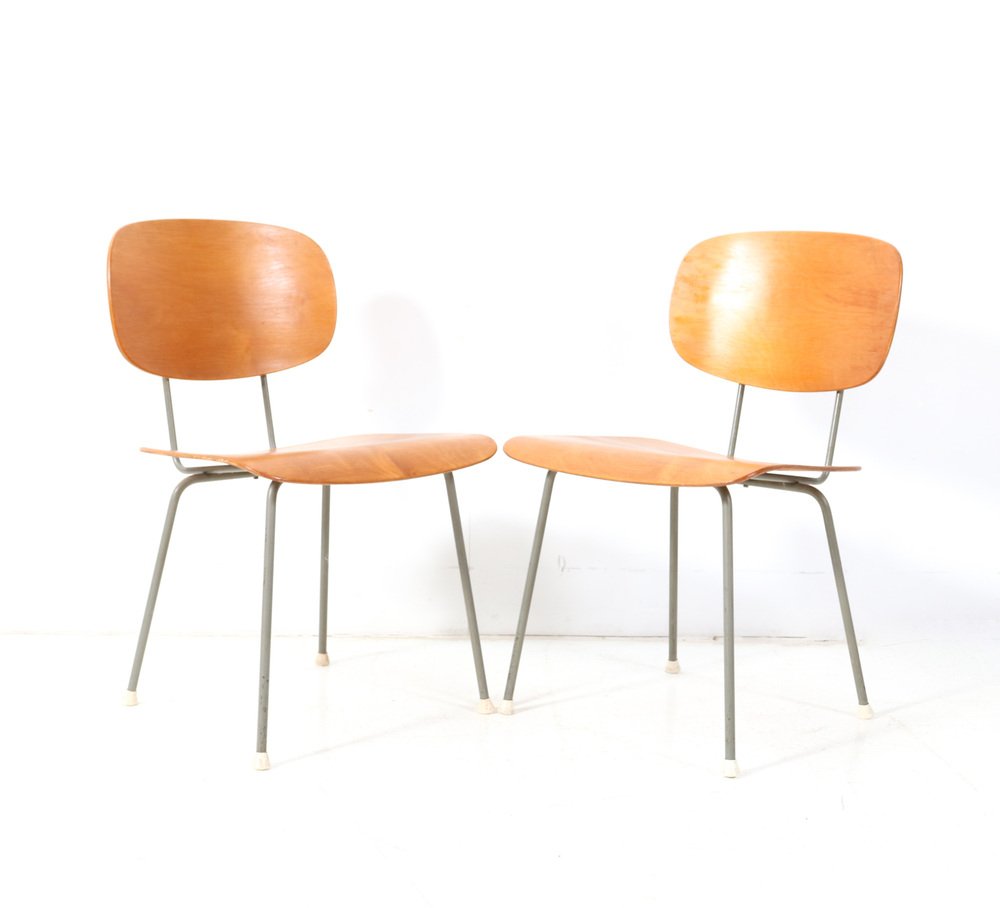 Mid-Century Modern Model 116 Side Chairs by Wim Rietveld for Gispen, 1950s, Set of 2