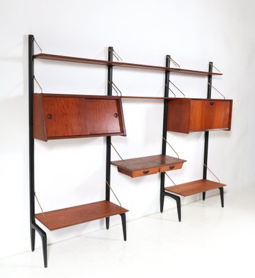 Mid-Century Modern Modular Wall Unit in Teak by Louis van Teeffelen for Wébé, 1950s, Set of 13-MY-1780739