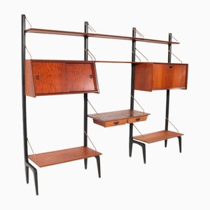 Mid-Century Modern Modular Wall Unit in Teak by Louis van Teeffelen for Wébé, 1950s, Set of 13-MY-1780739