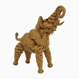 Mid-Century Modern Movable Elephant in Rope and Iron Wire by Jørgen Bloch-RY-1702538