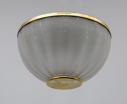 Mid-Century Modern Murano Glass and Brass Ceiling Light, 1970s-FER-1748058