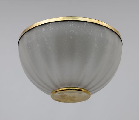 Mid-Century Modern Murano Glass and Brass Ceiling Light, 1970s-FER-1748058