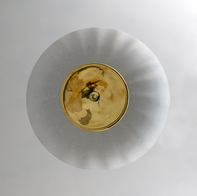 Mid-Century Modern Murano Glass and Brass Ceiling Light, 1970s-FER-1748058