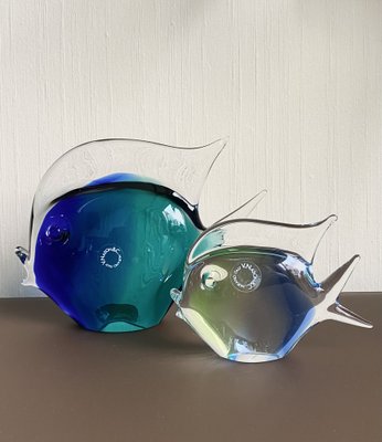 Mid-Century Modern Murano Glass Fish by Vincenzo Nason, Italy, 1960s, Set of 2-LL-1776336