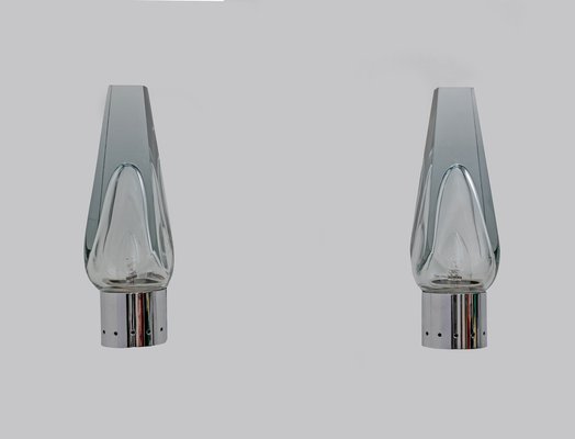 Mid-Century Modern Murano Glass Sconces by Flavio Poli for Seguso, 1960s, Set of 2-FER-1742418