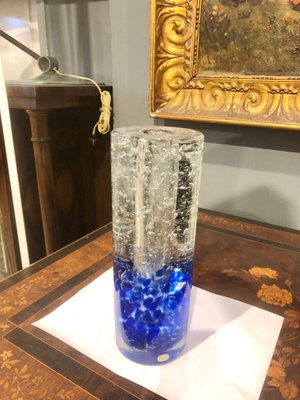 Mid-Century Modern Murano Sommerso Blue Art Glass Vase, Italy, 1960s-HQI-1281103