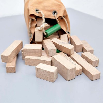 Mid-Century Modern Netherlands Wood Blocks Construction Toy by Ko Verzuu for Ado, 1930s-WM-1411288