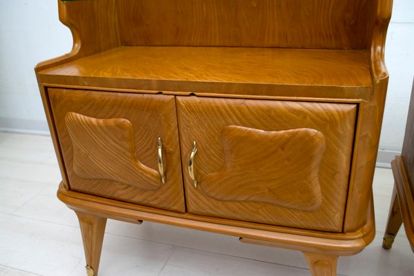 Mid-Century Modern Nightstands in Ashwood, Italy, 1950s, Set of 2-FER-765648