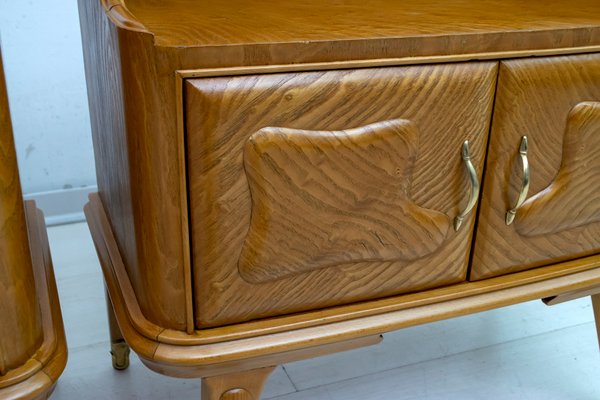 Mid-Century Modern Nightstands in Ashwood, Italy, 1950s, Set of 2-FER-765648