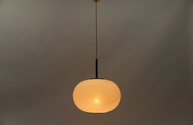 Mid-Century Modern Opaline Glass Ball Pendant Lamp by Doria Leuchten, Germany, 1960s-KQB-1734089